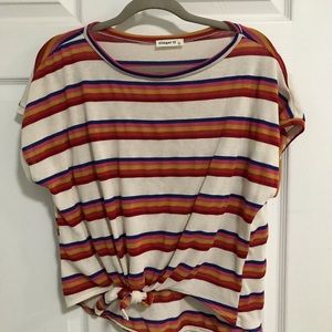 Used Knot tie front short sleeve shirt - used once